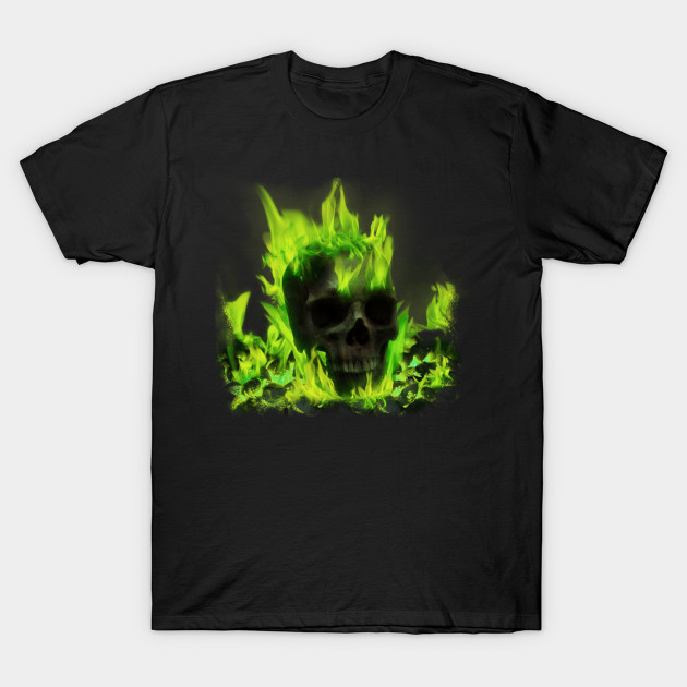 Flaming Skull T-Shirt-TOZ